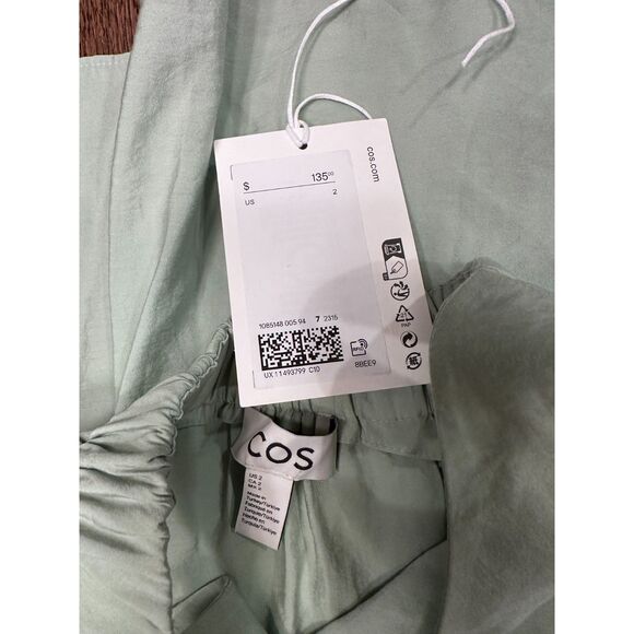 COS RACER-NECK MIDI DRESS BLACK GREEN SIZE 2 - Picture 9 of 10